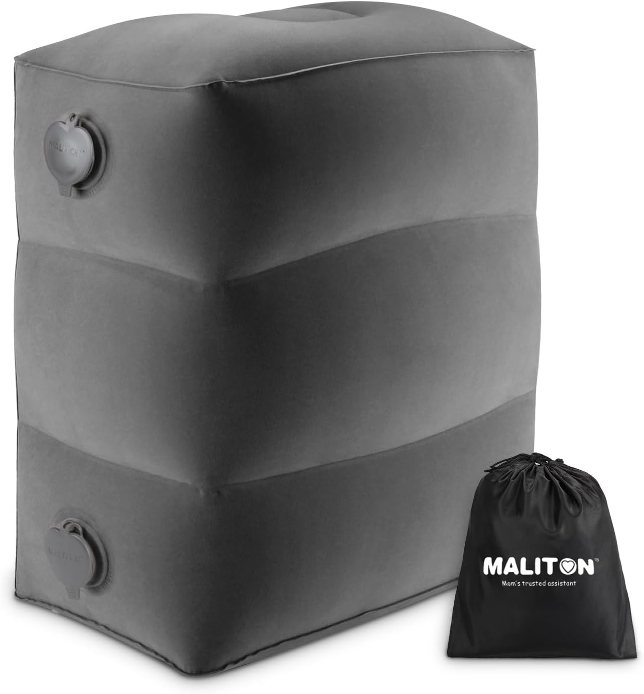 Maliton Inflatable Travel Foot Rest Pillow, Airplane Bed for Kids, Car Foot Leg Rest Pillow, Adjustable Height for Airplane, Car, Train…
