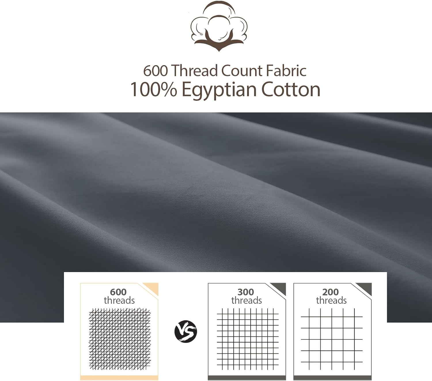 ShunjieHome 100% Egyptian Cotton Pillow Protectors Set of 4, 600 Thread Count Standard Size Bed Pillow Cases with Zipper, Sateen Weave Cooli…