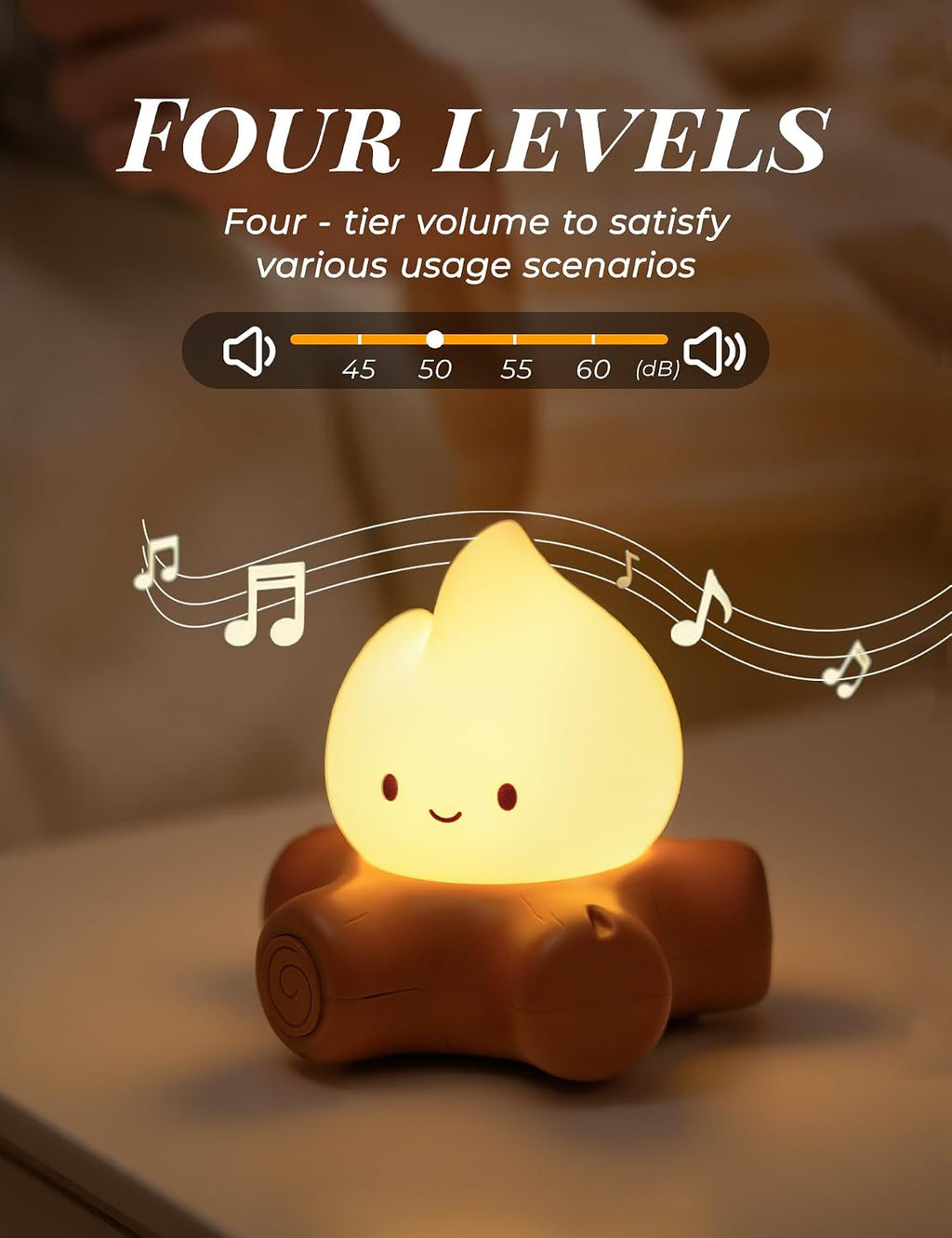 WANIDEA Fake Campfire Lamp, Ambient Lighting, White Noise Soothes The Mood, Portable Rechargeable Night Light, Candlelight Mode Mood…