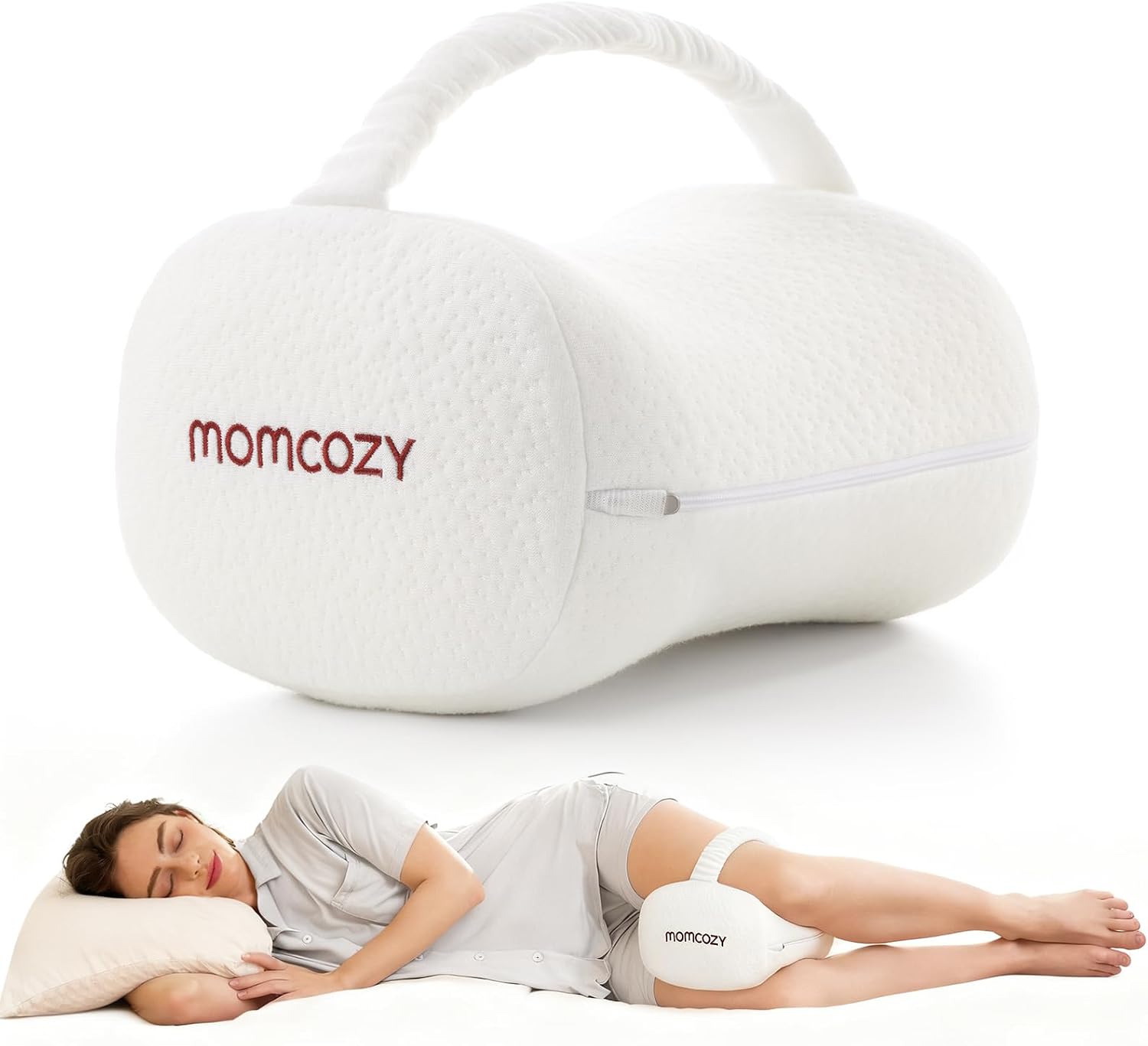 Momcozy Knee Pillow for Side Sleepers, Soft Memory Foam & Pinch-Free Design, Relieve Knee, Leg and Sciatica Pain, Adjustable Elastic Strap…