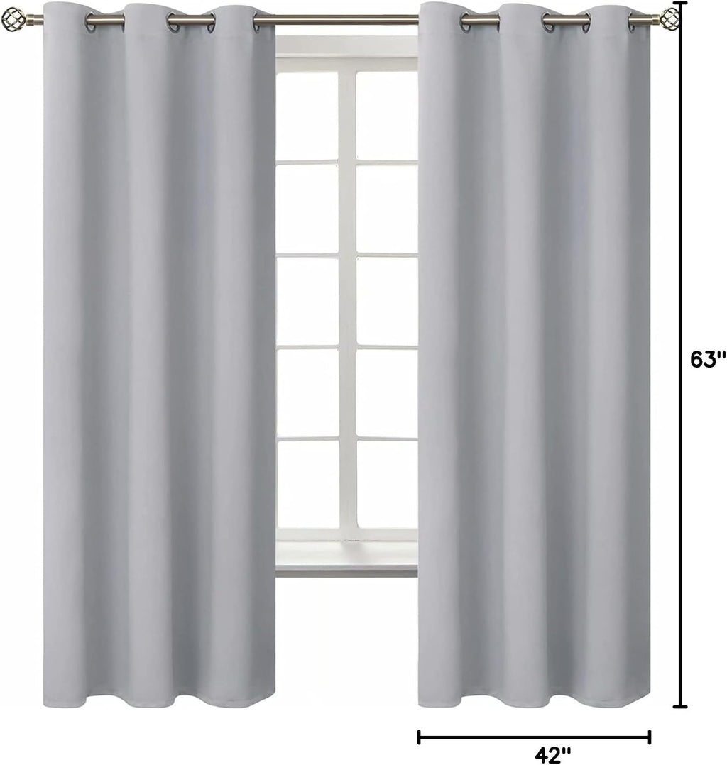 BGment Room Darkening Curtains 63 Inches Long - Grommet Thermal Insulated Drapes Window Treatment Curtains for Bedroom, 2 Panels, 42 x 63 I…
