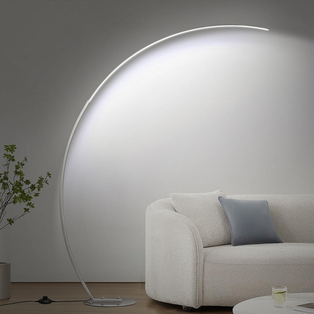 Dimmable LED Floor Lamp with 3 Color Temperatures, Ultra Bright 2000LM Brushed Nickel Arc Floor Lamps for Living Room, Modern Tall Lamp…