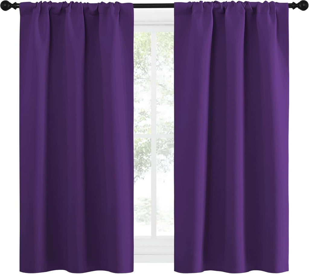 NICETOWN Kitchen Curtains, Short Blackout Curtains & Drapes, Home Decoration Window Treatment Cafe Curtain Panels with Rod Pocket (Royal…