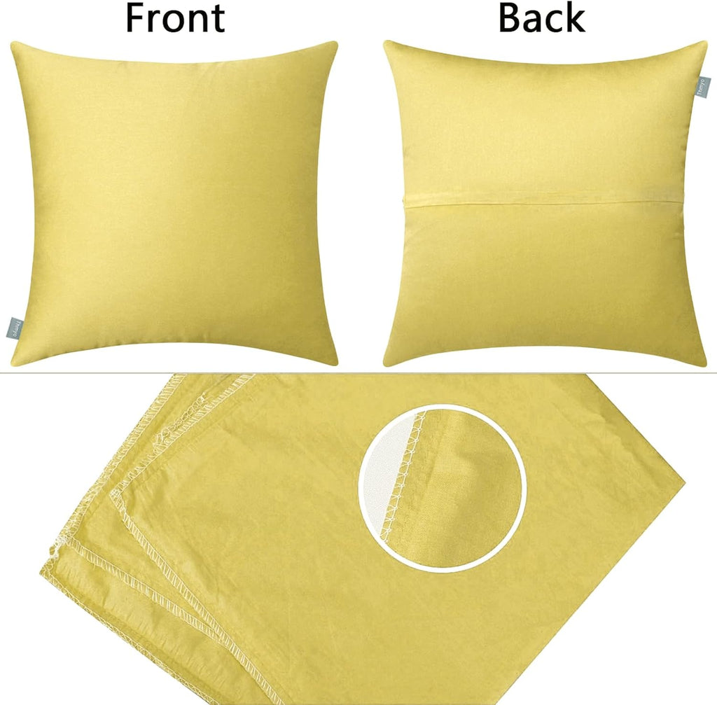 Thmyo 4-Pack 100% Cotton Comfortable Solid Decorative Throw Pillow Case, Square Cushion Cover Pillowcase Sublimation Blank Pillow Covers DI…