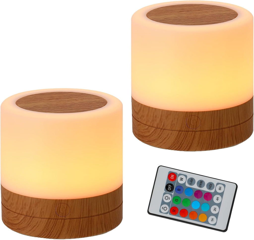 Nursery Night Light for Kids, USB Rechargeable Small Desk Lamp,13 RGB Colors & 4 Brightness & 1 Remote, Touch Bedside Cordless Table…