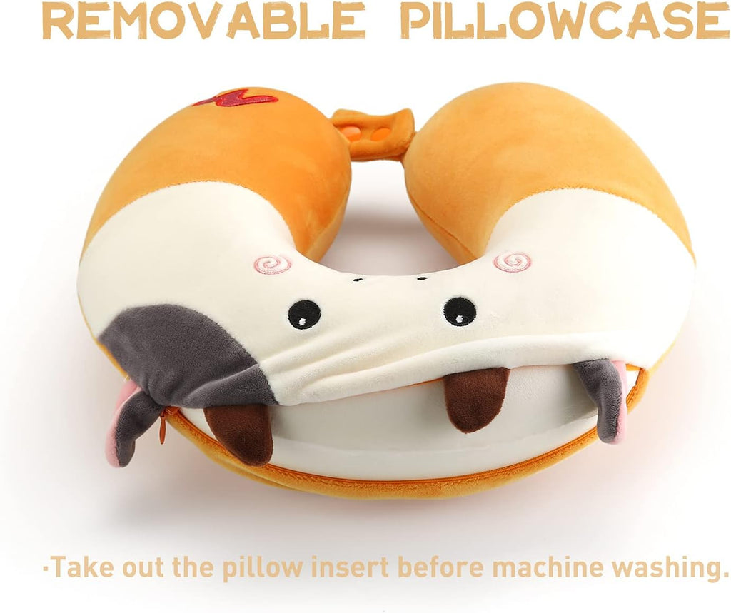 NiuniuDaddy Niuniu Daddy Kids Travel Neck Pillow - Memory Foam Neck and Chin Support for Airplane, Car, Road Trips - Cute Cow Design, Airpl…