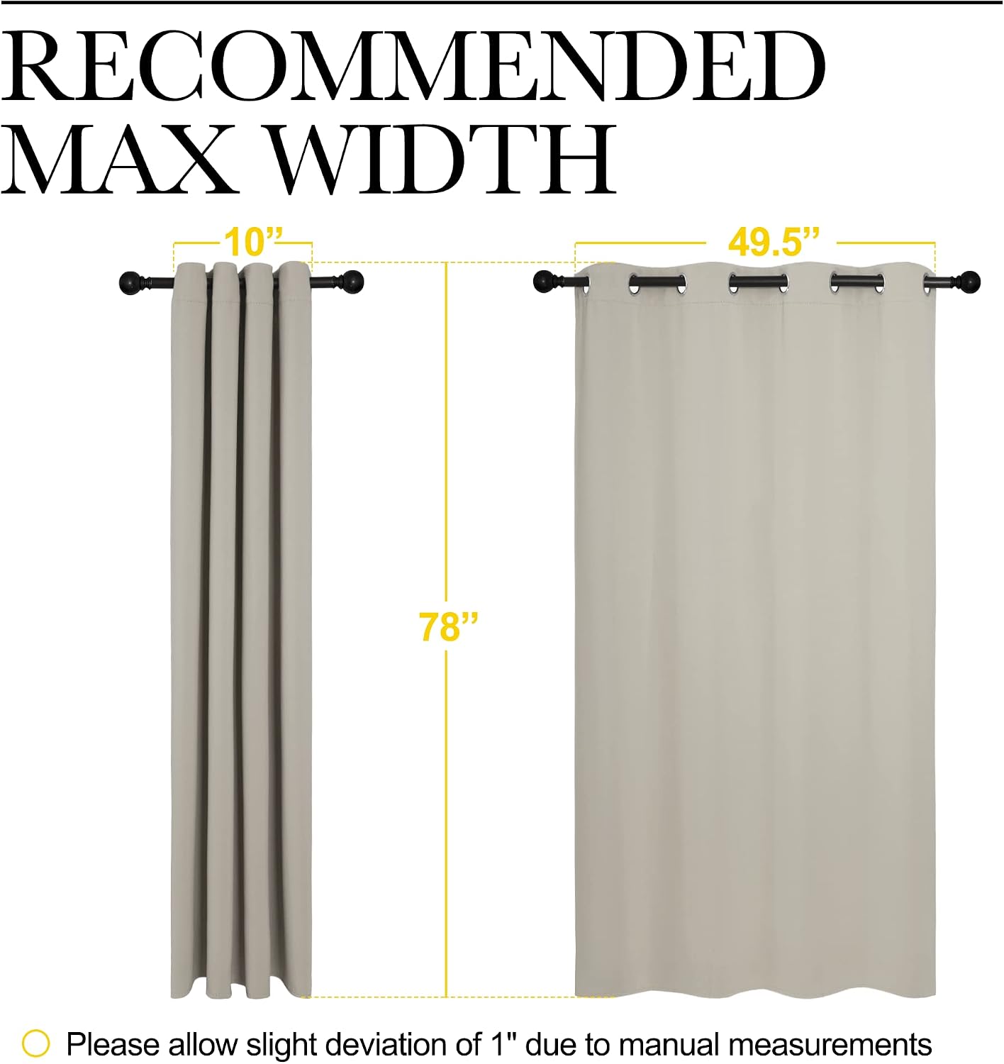 Nicetown Natural Room Darkening Curtains 78" Long for Boho Farmhouse Home Decoration, Window Treatment Total Privacy Drape Panels for Bedro…