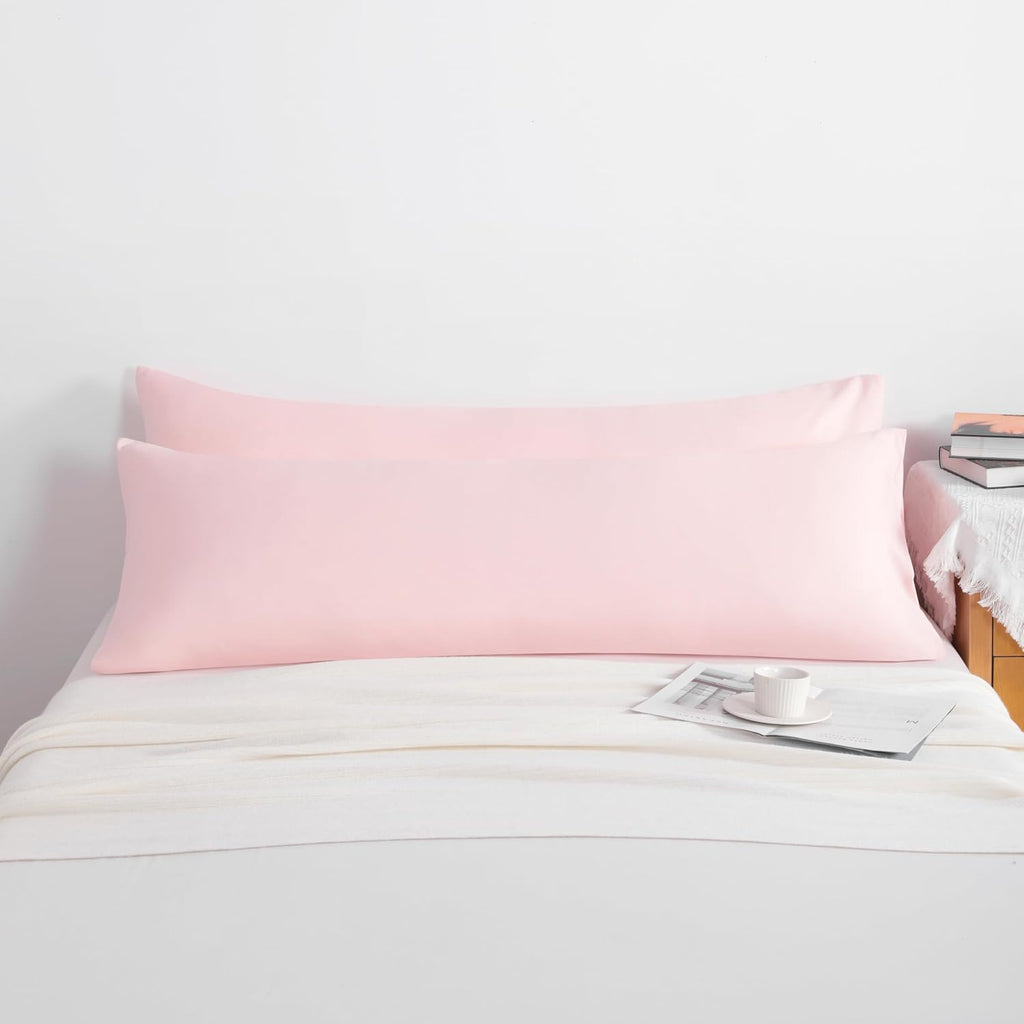 Ntbay Body Pillow Cases Set of 2, 2 Pack Brushed Microfiber 20x54 Pillow Cases, Soft, Wrinkle, Fade, Stain Resistant Blush Pink Pillow Case…