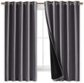 Nicetown 100% Blackout Curtains with Black Liners, Thermal Insulated Full Blackout 2-Layer Lined Drapes, Energy Efficiency Window Draperies…