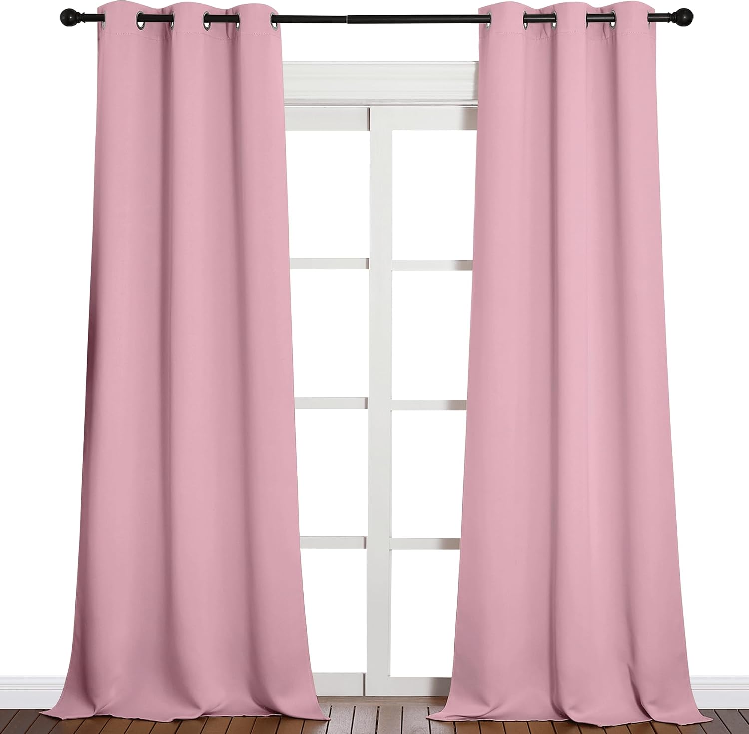NICETOWN Patio Glass Door Blackout Curtains for Bedroom/Living Room, Privacy Panel Drapes for Dining Room and Guest Room (Crystal Pink…