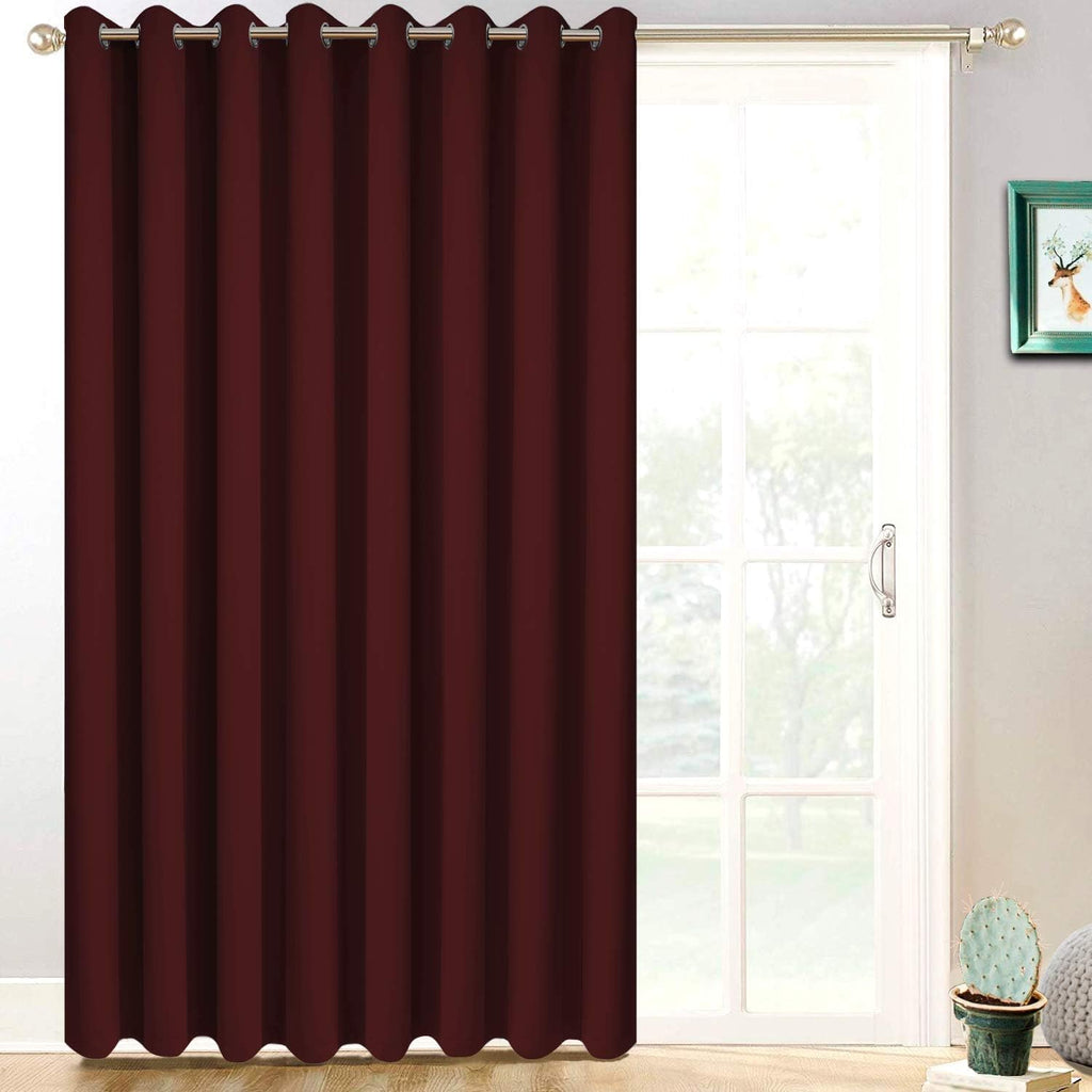 Yakamok Extra Wide Blackout Curtain for Sliding Glass Door, Grommet Thermal Insulated Room Divider Curtain 100W x 84L inch, Room…