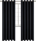 BGment Blackout Curtains - Grommet Thermal Insulated Room Darkening Bedroom and Living Room Curtain, Set of 2 Panels (70 x 84 Inch, Black)…