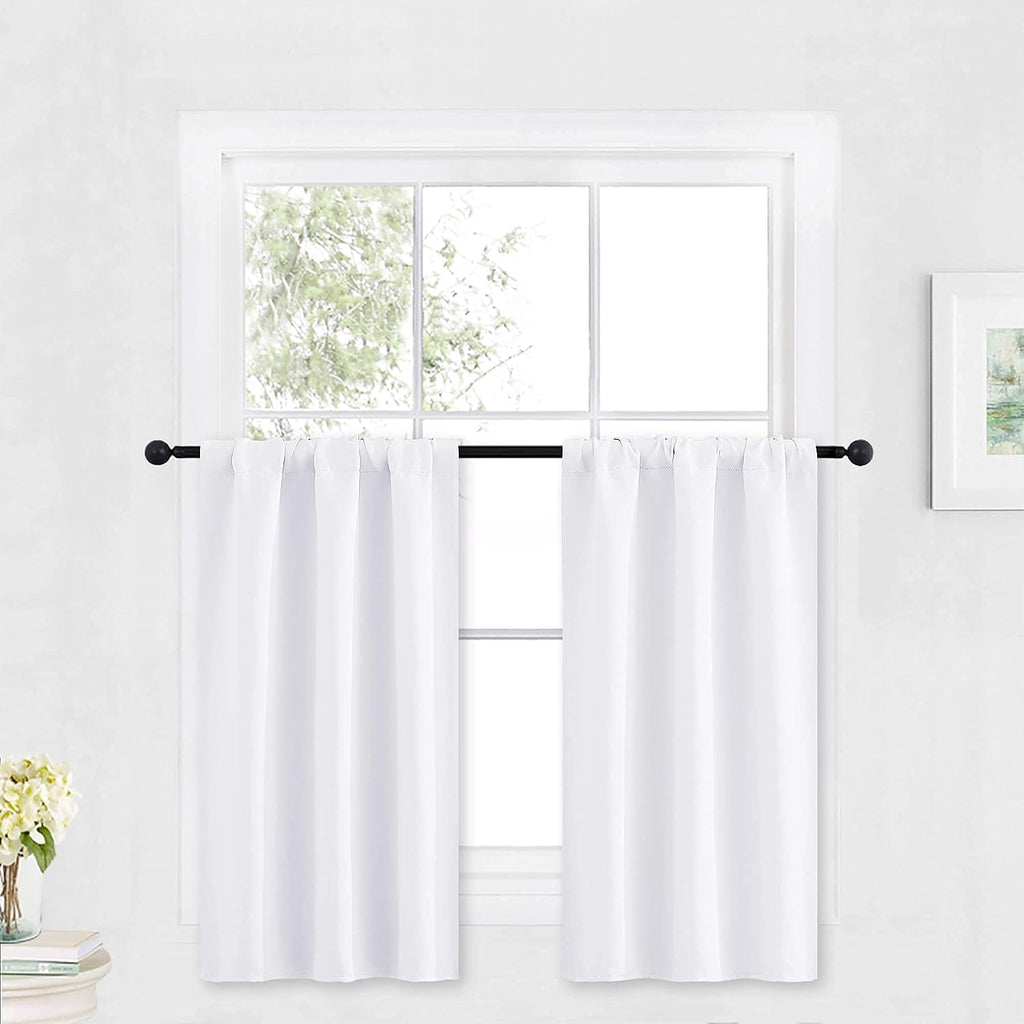 Rybhome RYB HOME Half Window Curtains - 50% Light Block Privacy Curtains Thermal Insulated Drapes for Kitchen Cafe Kids Nursery Bedroom Liv…