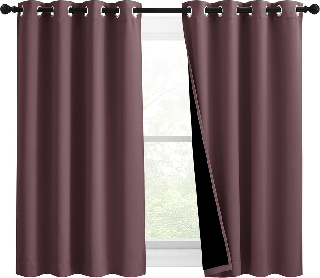 Nicetown Warm Curtains for Winter, Bedroom Full Blackout Curtain Panels, Great Job for Blocking Light, Complete Blackout Draperies with Bla…