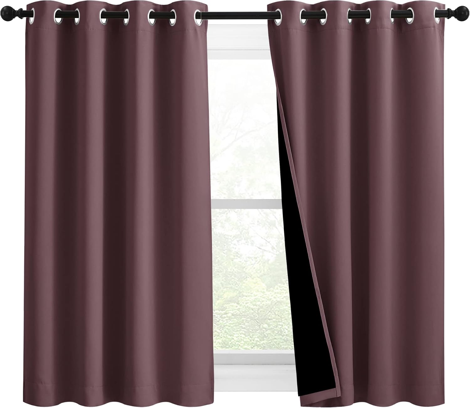 Nicetown Warm Curtains for Winter, Bedroom Full Blackout Curtain Panels, Great Job for Blocking Light, Complete Blackout Draperies with Bla…