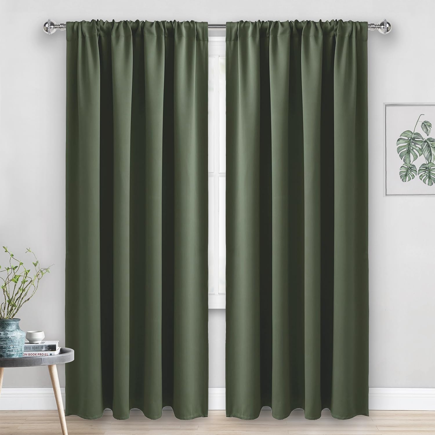 Jiuzhen Christmas Blackout Curtains for Bedroom - Thermal Insulated Room Darkening Noise Reducing, 52 x 84 Inch Length Curtains for Living…