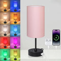 Unicozin Table Lamp for Bedroom, 3 Color Temperatures, 7 RGB Colors, Adjustable Brightness, Dual USB Charging Ports, Ambience Nightstand…