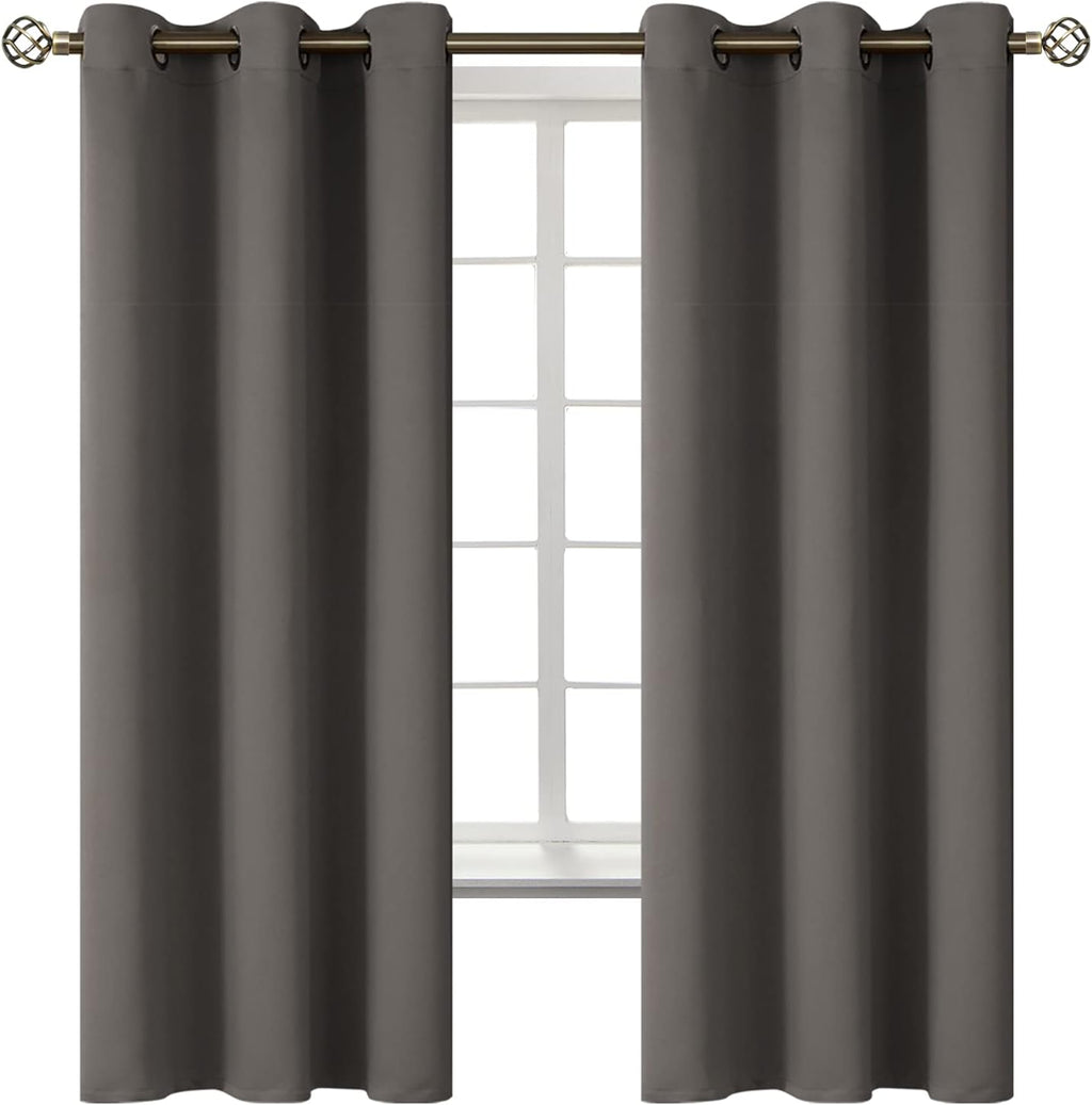 BGment Blackout Curtains for Bedroom - Grommet Thermal Insulated Room Darkening Curtains for Living Room, Set of 2 Panels (42 x 63 Inch, Gr…