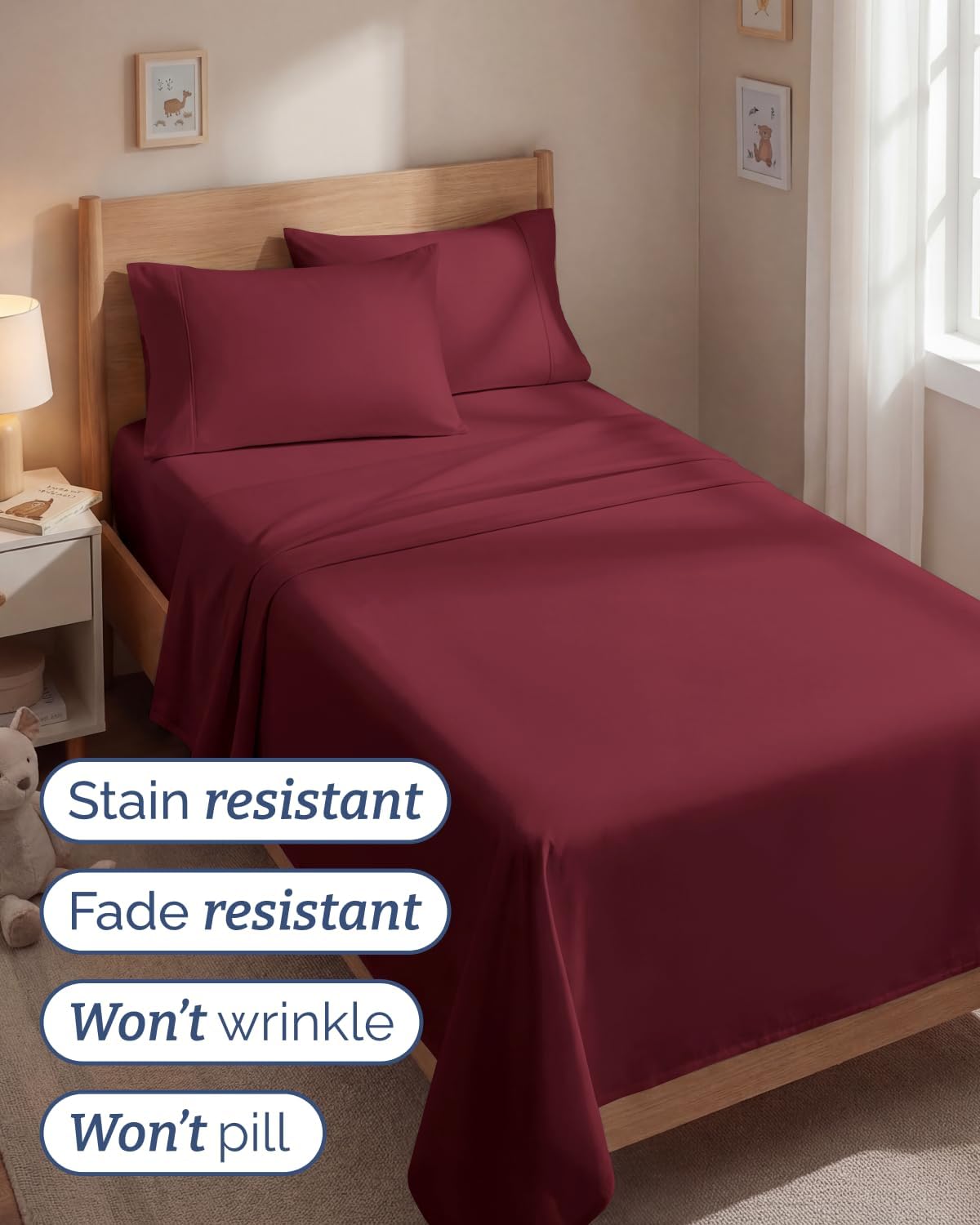 Twin 4 Piece Sheet Set - Comfy, Breathable & Cooling - Hotel Luxury Bedding for Women, Men, Kids, Teens and Children - 1 Flat & 1 Fitted…