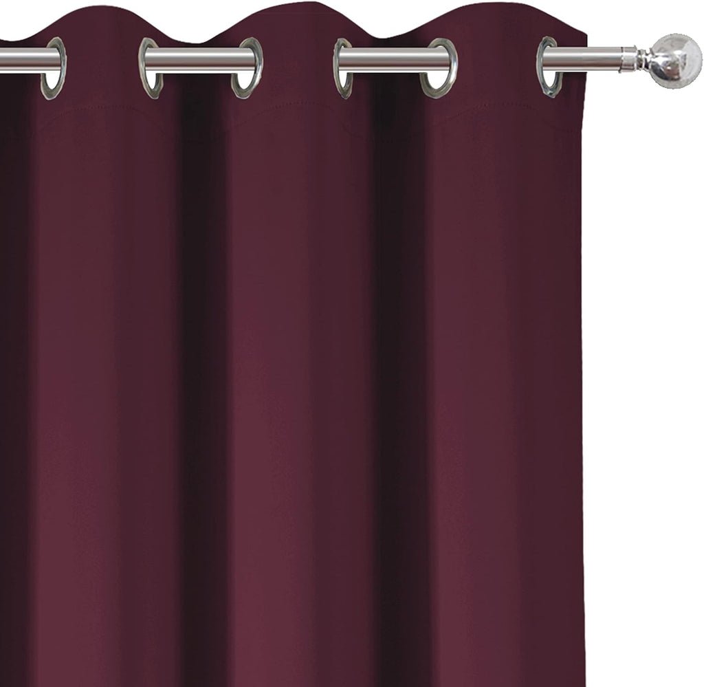 Lemomo Burgundy Red Thermal Blackout Curtains/38 x 84 Inch/Set of 2 Panels Room Darkening Curtains for Bedroom 84 Inch Red