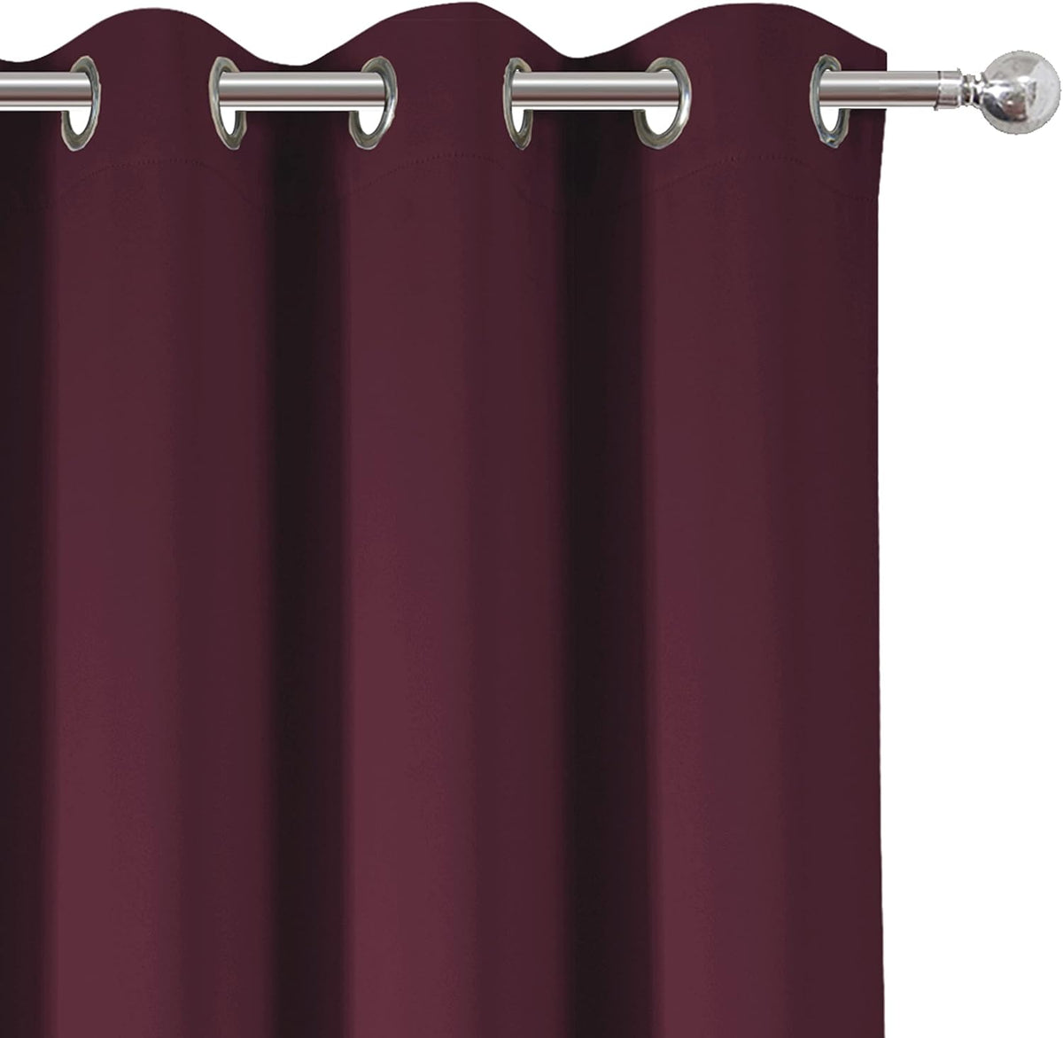 Lemomo Blackout Curtains 52 x 45 inch/Burgundy Red Curtains Set of 2 Panels/Thermal Insulated Room Darkening Bedroom Curtains 45 inch Red