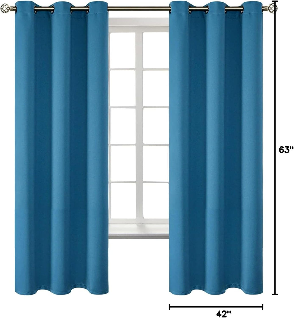 BGment Blackout Curtains - Grommet Thermal Insulated Room Darkening Bedroom and Living Room Curtains, Set of 2 Panels (42 x 63 Inch, Steel…
