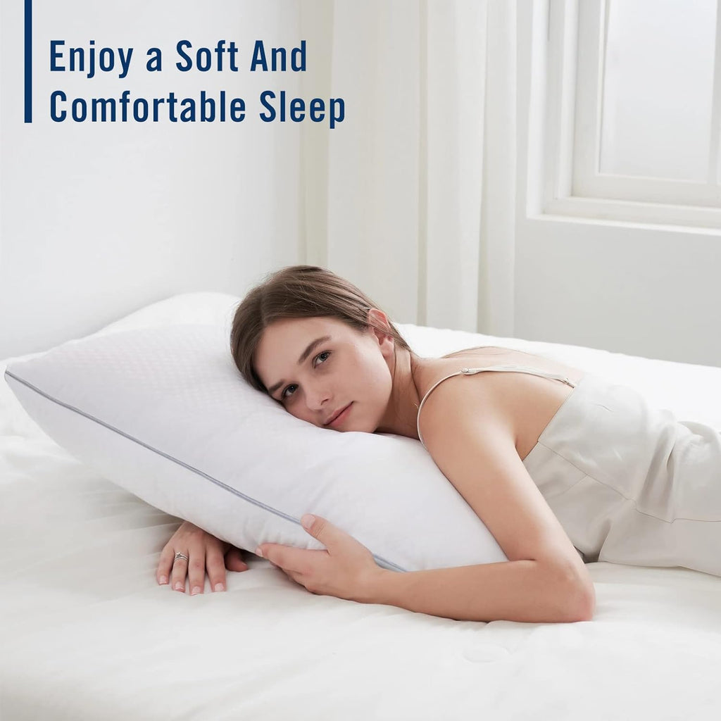 Piwaal Bed Pillows for Sleeping 2 Pack, Standard Size Pillows Set of 2, Down Alternative Filling, Pillow for Back, Stomach or Side…
