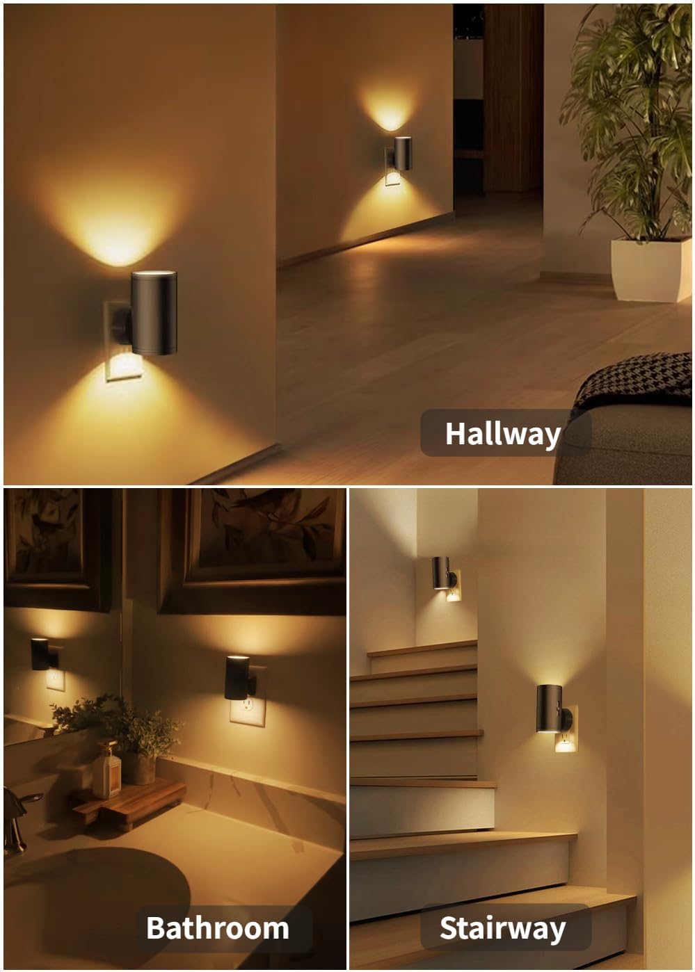 TSEXES LED Night Light Plug in, Night Lights Plug into Wall Dusk to Dawn Sensor,5-300LM Adjustable Brightness, 2700K, Dimmable Night…