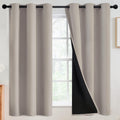 SimpleHome 100% Blackout Curtains for Bedroom, Thermal Insulated Natural Grommet Window Drapes Room Darkening Curtains for Living Room with…