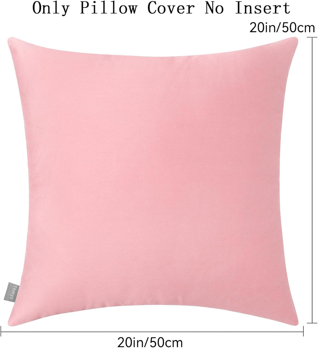 Thmyo 4-Pack 100% Cotton Comfortable Solid Decorative Throw Pillow Case, Thmyo Square Cushion Cover Pillowcase Sublimation Blank Pillow Cove…