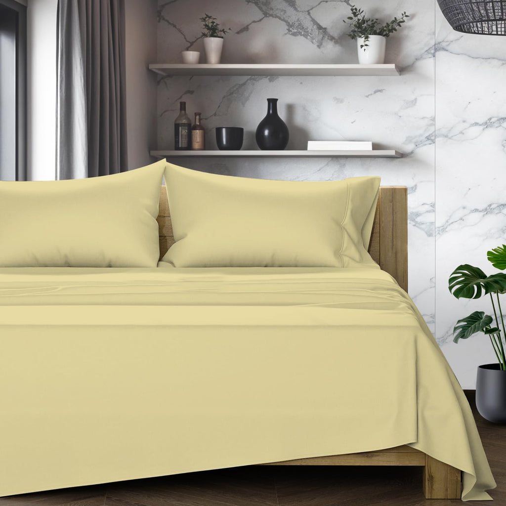 TEXAS LINEN CO. 100% Egyptian Cotton Queen Sheets Set - Luxury 1200 Series Egyptian Cotton Sheets Queen Size, 17" Deep Pocket, Soft…