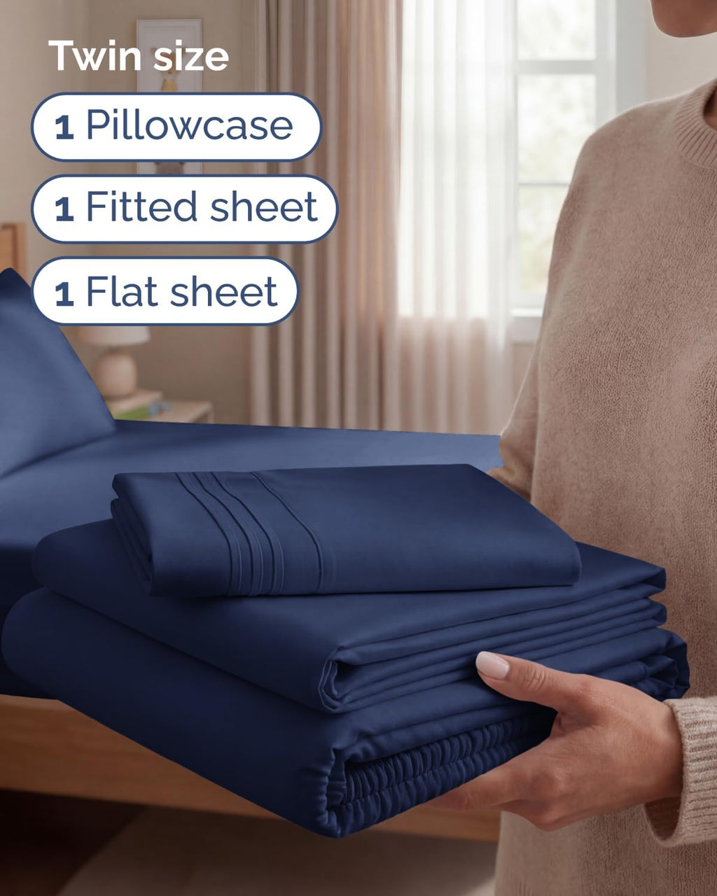 Twin Size 3 Piece Sheet Set - Comfy Breathable & Cooling Sheets - Hotel Luxury Bed Sheets for Women & Men - Deep Pockets, Easy-Fit, Extra…