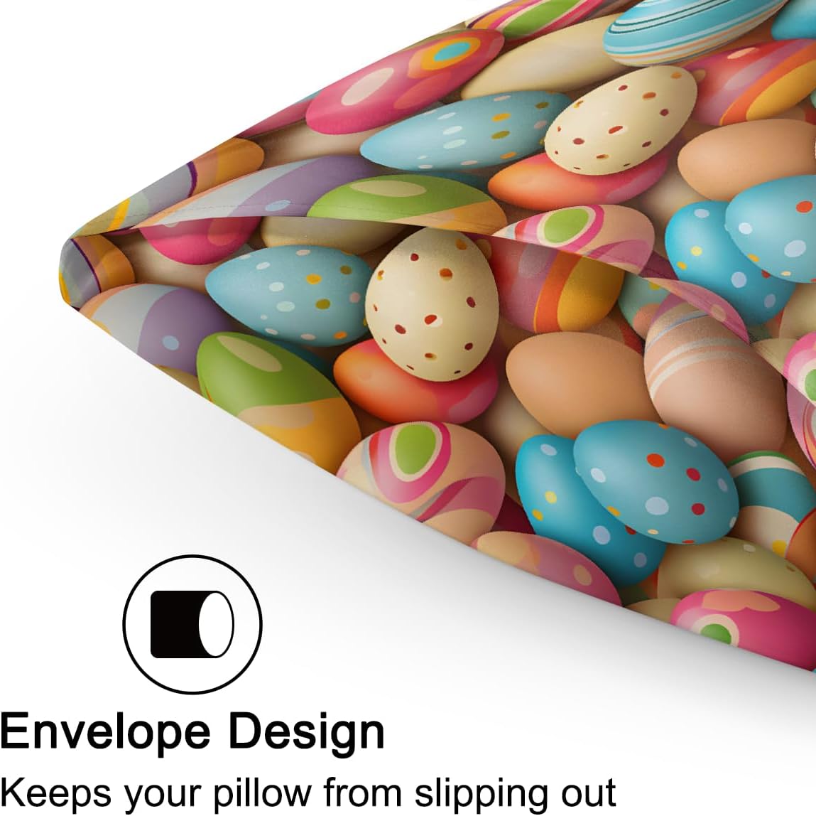 Colorful Easter Egg Abstract Satin Silk Pillowcase for Hair and Skin Pillow Cases Standard Size Soft Silk Pillow Case with Envelope…