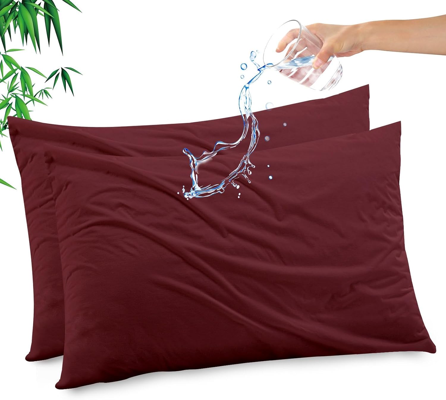 Gogreen Bamboo Rayon Waterproof Pillow Protector, Breathable Pillow Cover, Cooling Pillow Case Protector with Zipper, Super Soft Pillow Cas…