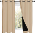 Nicetown Cold Reducing Curtains, Bedroom Full Blackout Panels, Great Job for Blocking Light, Complete Blackout Draperies with Black Liner f…