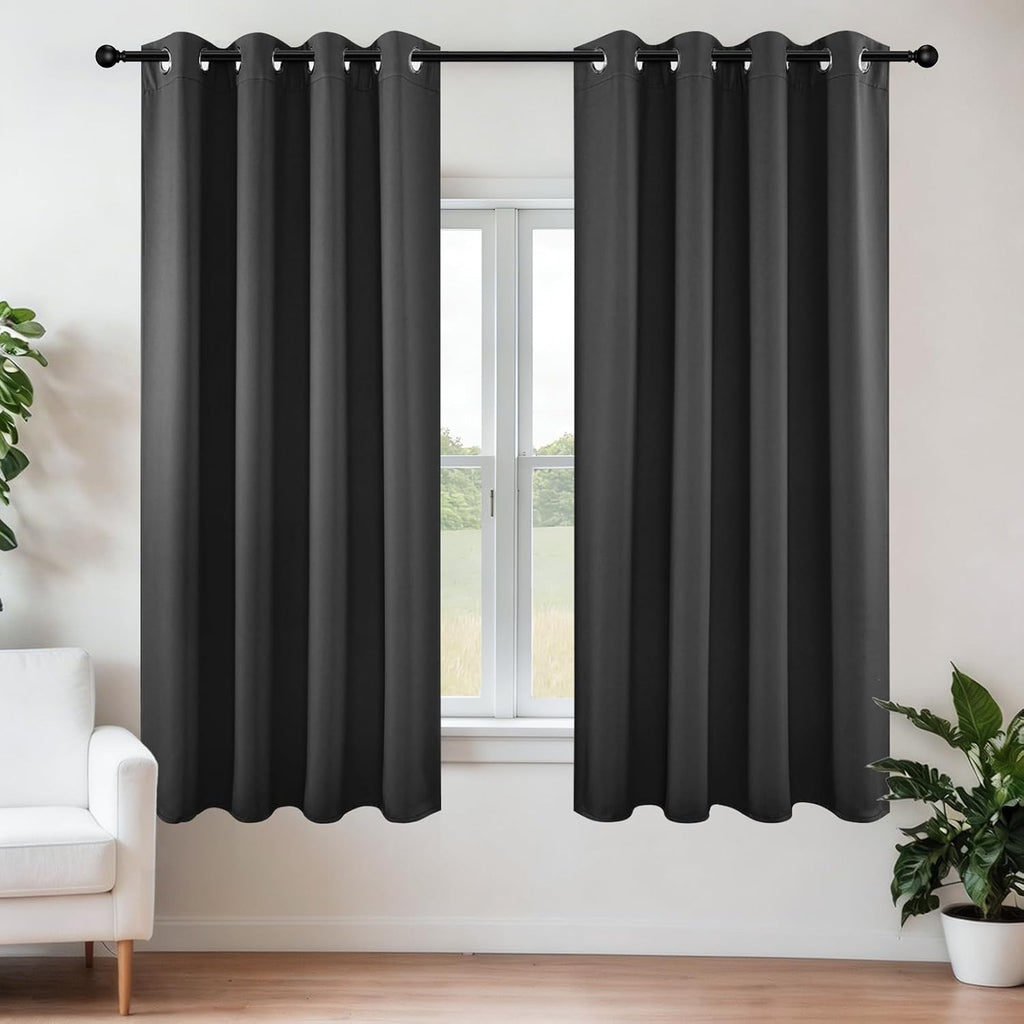 Joydeco Blackout Curtains 54 Inch Length 2 Panels Set, Thermal Insulated Long Curtains& Drapes 2 Burg, Room Darkening Grommet Drapes for Li…