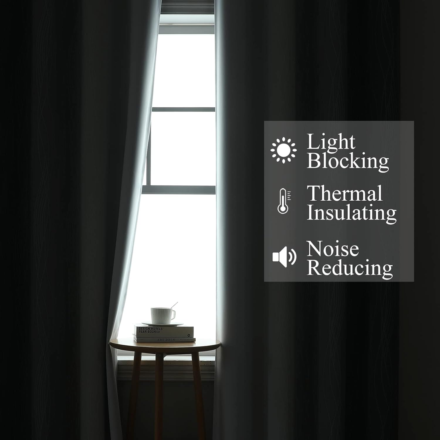 Estelartextiler Estelar Textiler Full Room Darkening Greyish White and Grey Blackout Curtains 72 Inch Length 2 Panels Set, Ombre Thermal In…