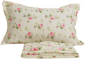 FADFAY Floral Sheets Full 100% Cotton Pink Rose Bed Shees Shabby & Chic Bedding Light Yellow Rosette Print Breathable Soft Luxury Deep…