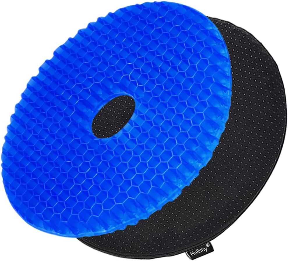Helishy Donut Pillow for Tailbone Pain, Gel Seat Cushion Donut Cushion Hemorrhoid Relief Butt Cushion - Breathable Honeycomb Office Chair C…