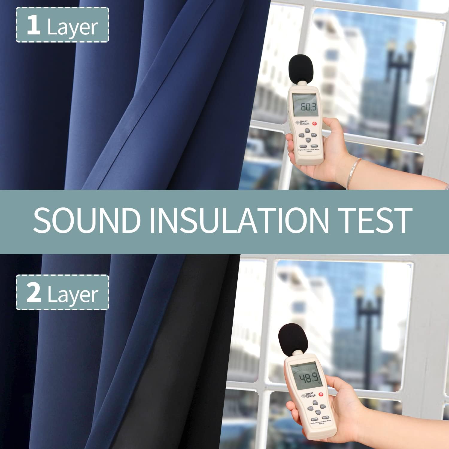 BGment Thermal Insulated 100% Blackout Curtains for Bedroom with Black Liner, Double Layer Full Room Darkening Noise Reducing Grommet Curta…