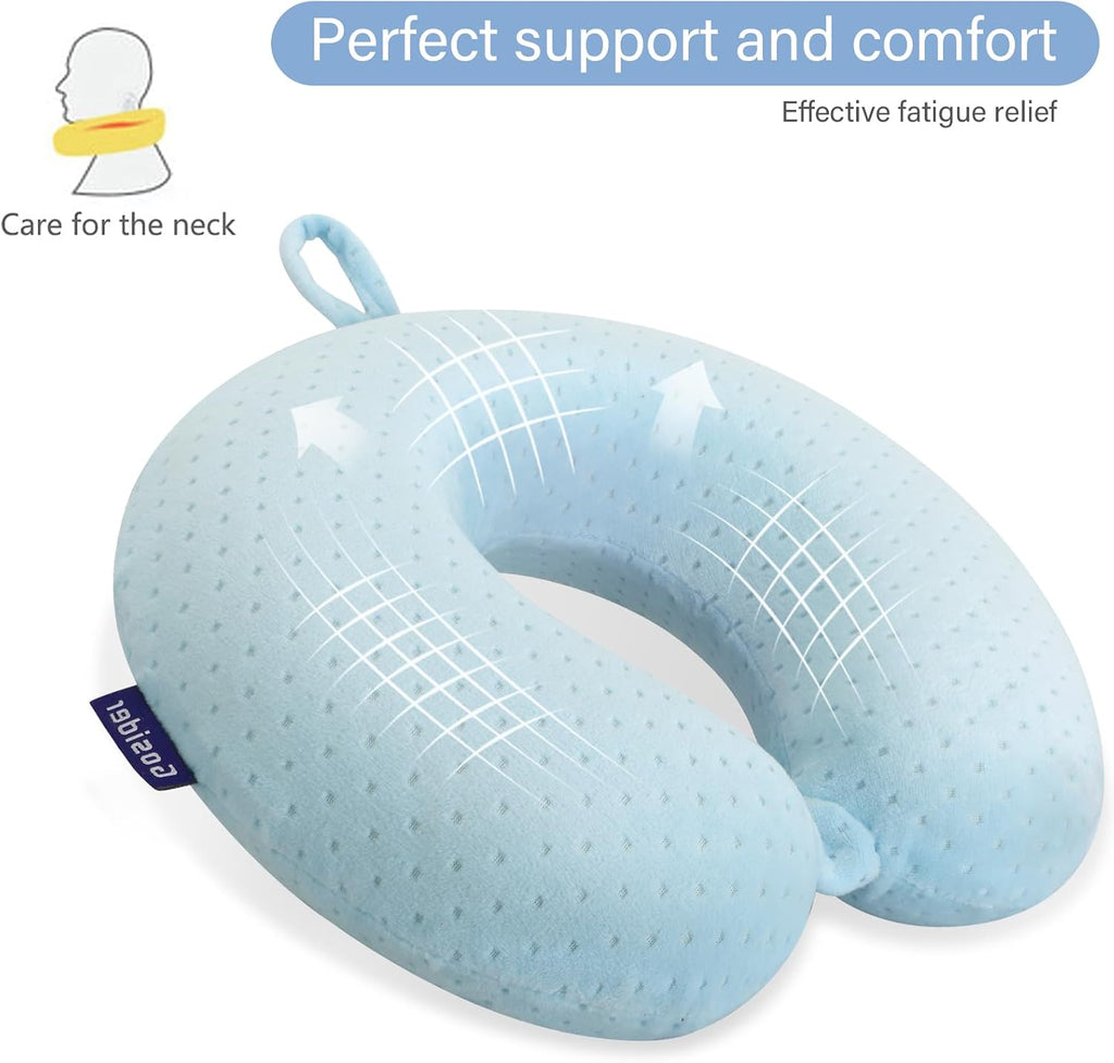 Travel Neck Pillow Memory Foam Pillow Support Pillow U Shape Compact & Lightweight Neck Pillow for Sleeping Travel for Plane, Car, Home…