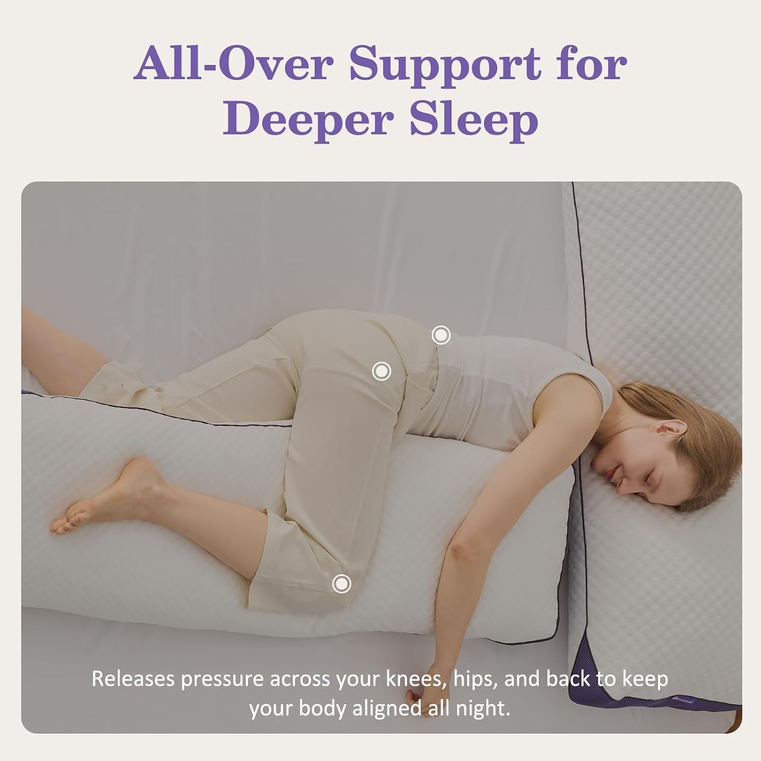 Homelab Adjustable Shredded Memory Foam Body Pillow Bundle with 1 Silk-Like Pillowcase, Cooling Long Pillow Full Support for Side Sleepers,…