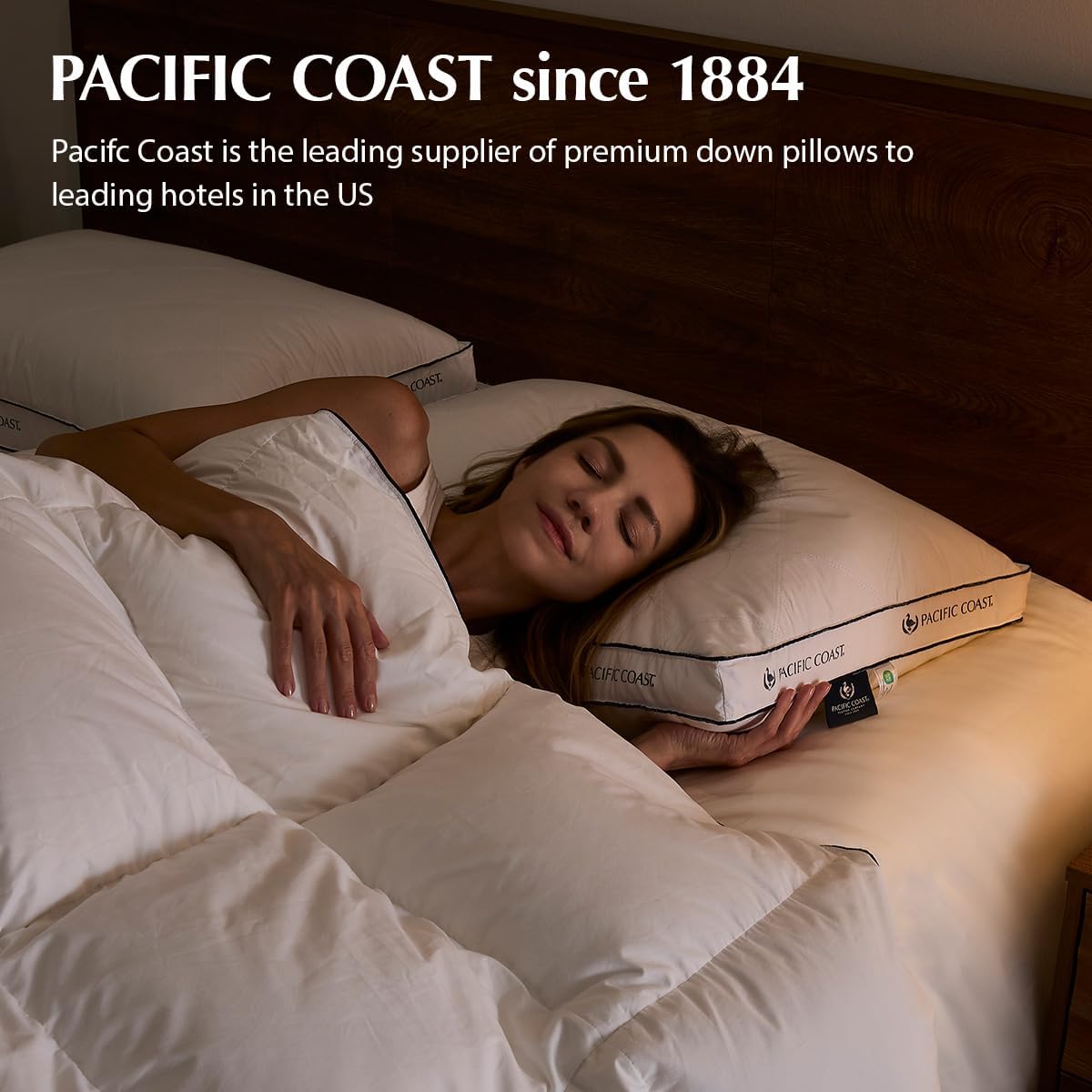 PacificCoast Pacific Coast Gusseted Pillows Queen Size Set of 2, Goose Feather and Down Firm Pillows, Luxury Hotel Collection Bed Pillows f…