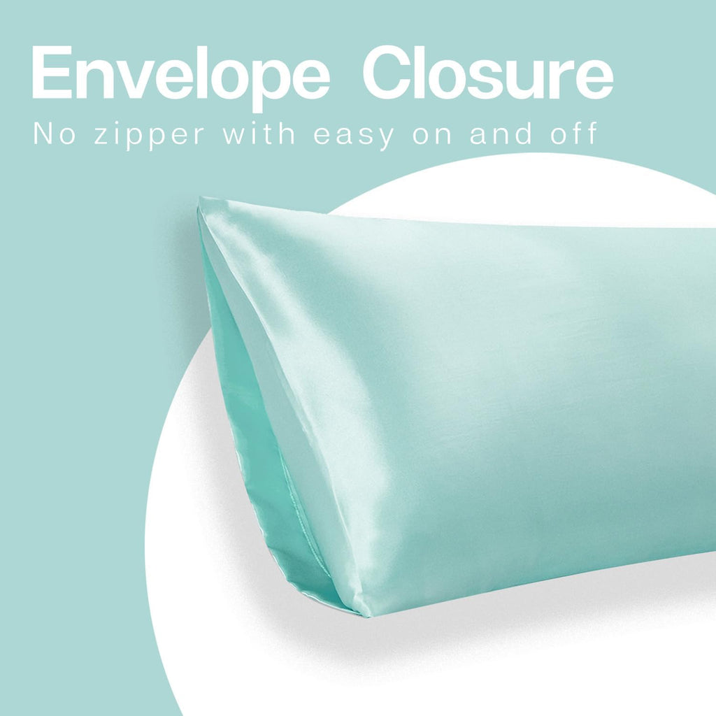 MR&HM Satin Body Pillow Cover, Soft and Breathable Body Pillow Case with Envelope Closure, Cooling and Silky Long Pillowcase for Hair and…