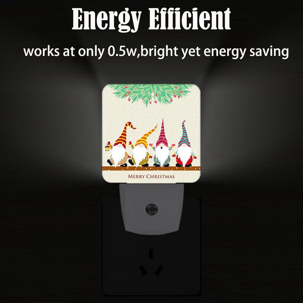 Christmas Gnomes Night Light, Plug-in Nightlights Auto Sensor Night Lamp Dusk to Dawn Lamp Home Decor for Nursery Children Girls Boys