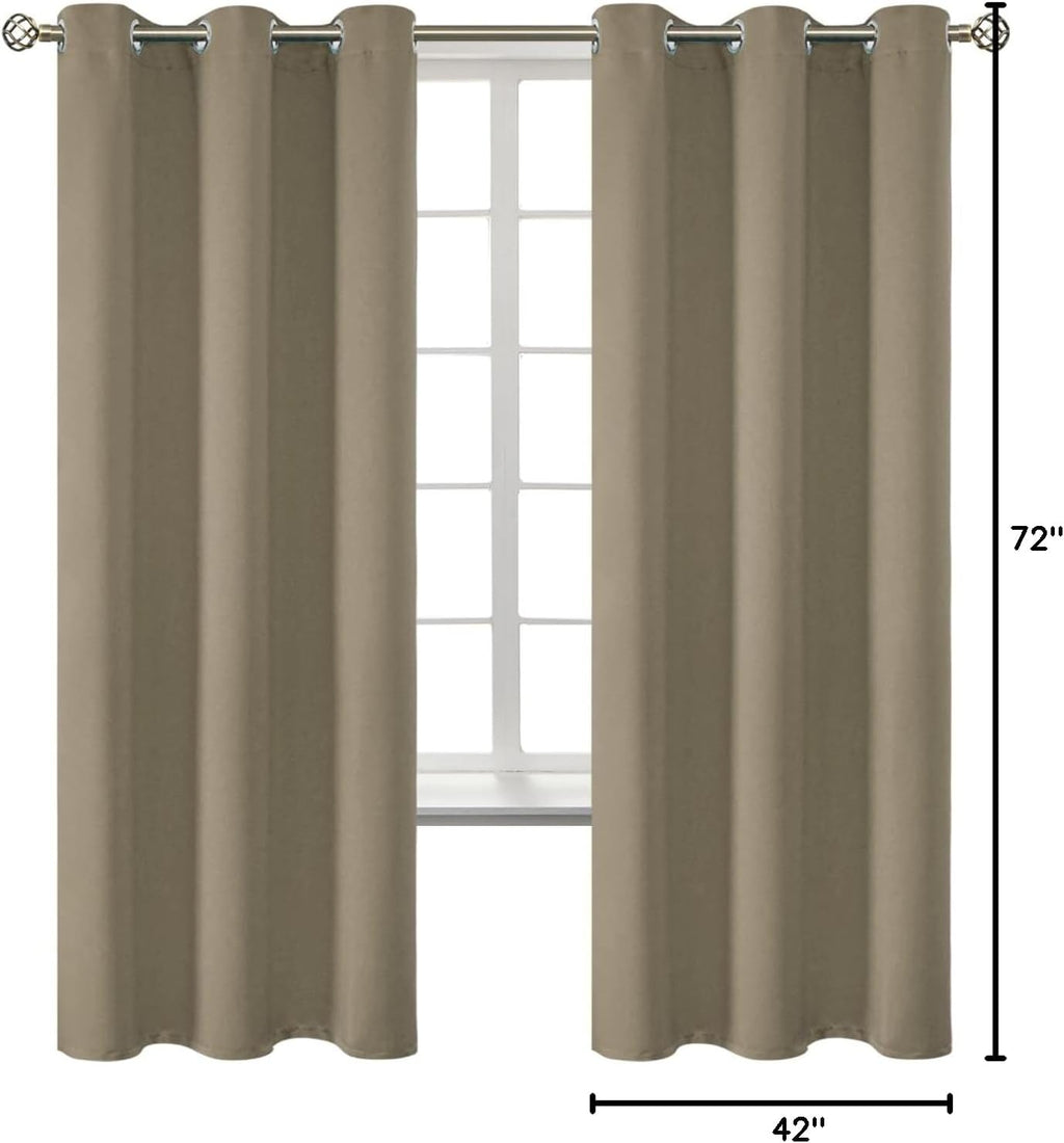 BGment Room Darkening Curtains 72 Inches Long - Grommet Thermal Insulated Drapes Window Treatment Curtains for Bedroom, 2 Panels, 42 x 72 I…