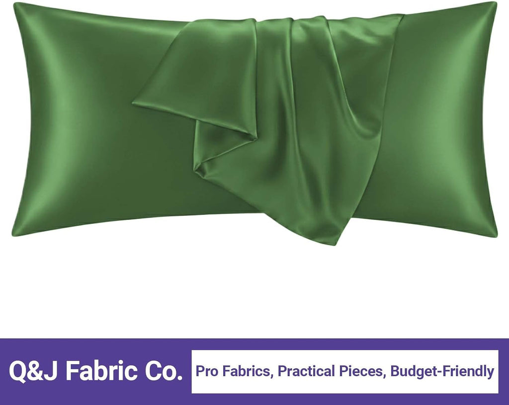 QJFabricCO Q&J Fabric Co. 1 Pack Satin Pillowcase Silk Like Pillow Case 20x54 inch Sage Green Cooling Pillow Case with Envelope Closure for…
