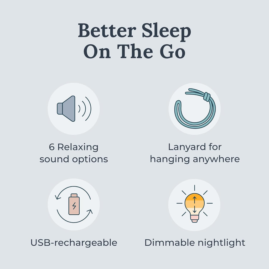 Yogasleep Travel Mini Portable White Noise Sound Machine (2 Pack) 6 Soothing Sounds, Volume Control, Dimmable Night Light, Sleep…