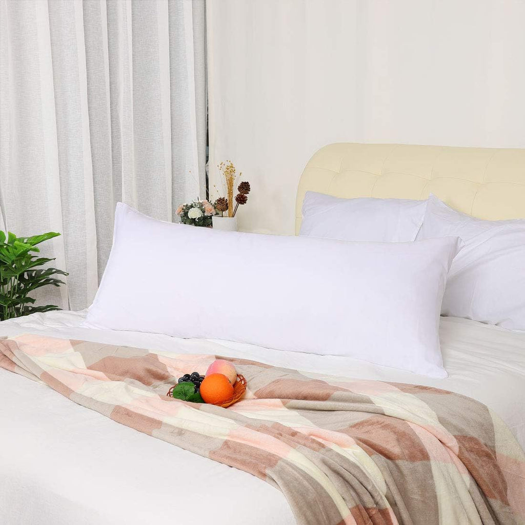 uxcell Soft Microfiber Body Pillow Cover with Zipper Closure, Long Pillow Cases for Body Pillows Weave for 90 GSM Polyester, White Body (20…