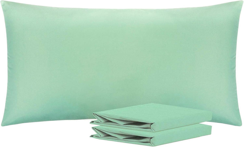 Ntbay King Pillowcase Set - 2 Pack Brushed Microfiber 20x40 Pillowcases - Soft, Wrinkle-Free, Fade-Resistant, Stain-Resistant, Sea Green Pi…